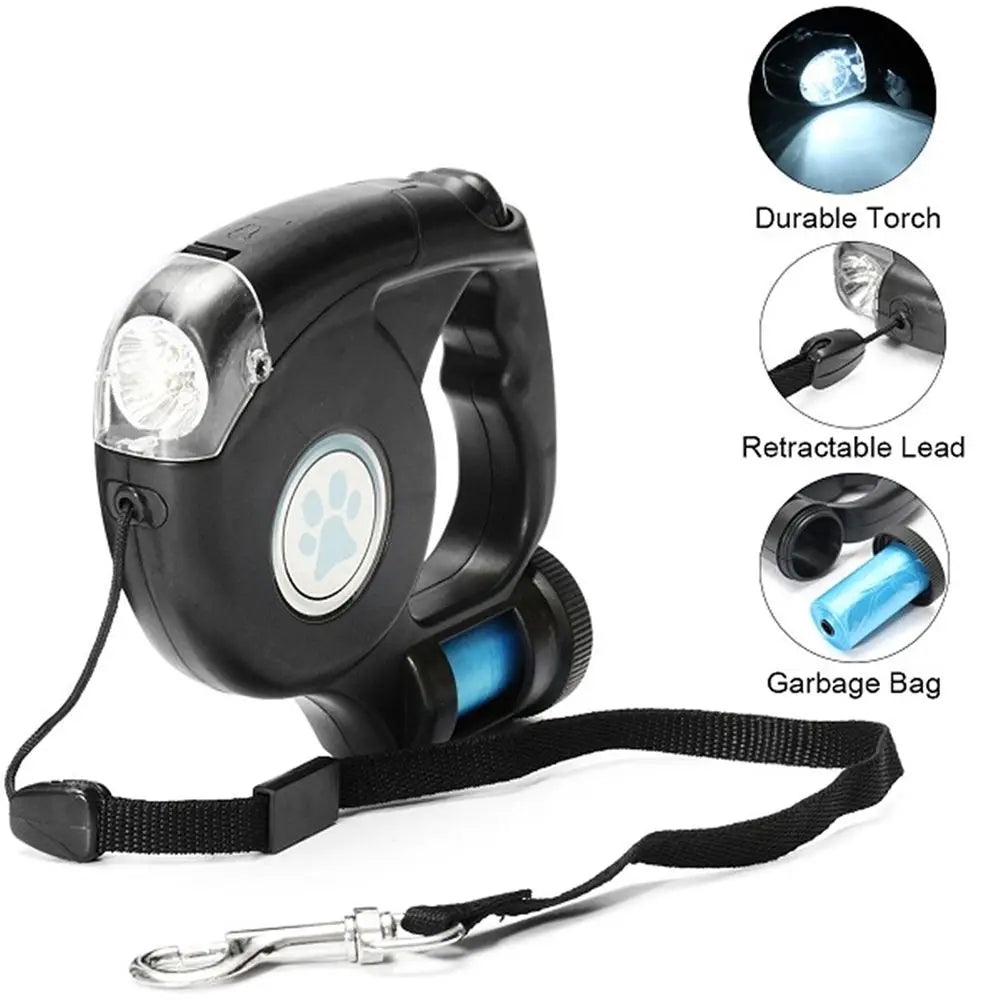 3-in-1 Dog Kit With Leash, Led Light & Garbage Bag