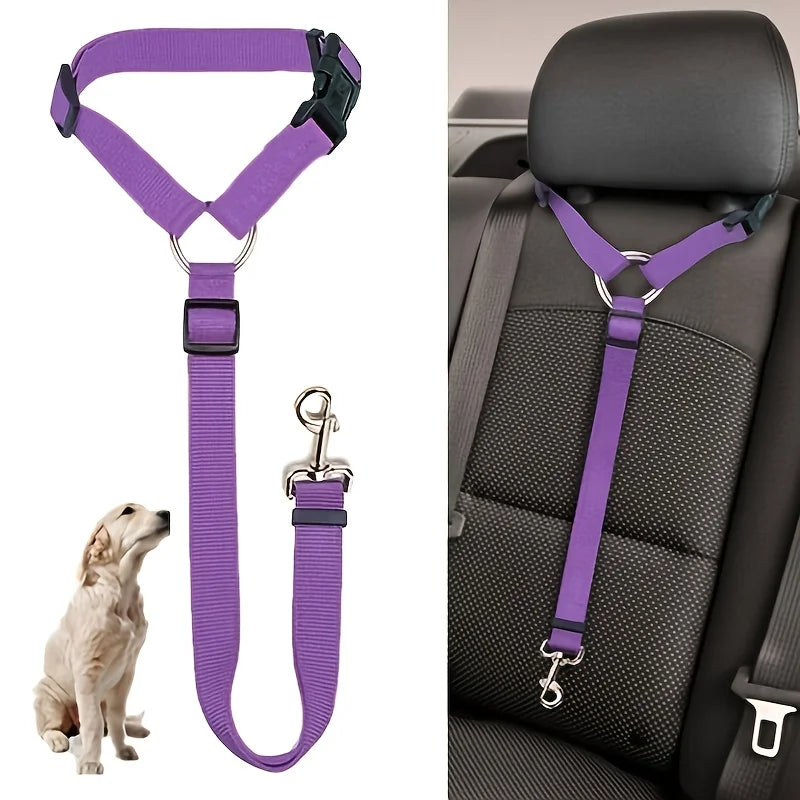 Adjustable 2-in-1 Pet Seat Belt and Leash