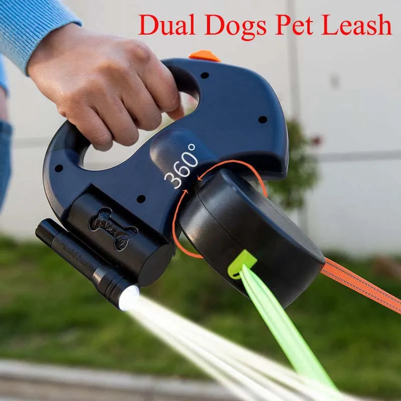 Auto-Retractable Dual Dog Leashes