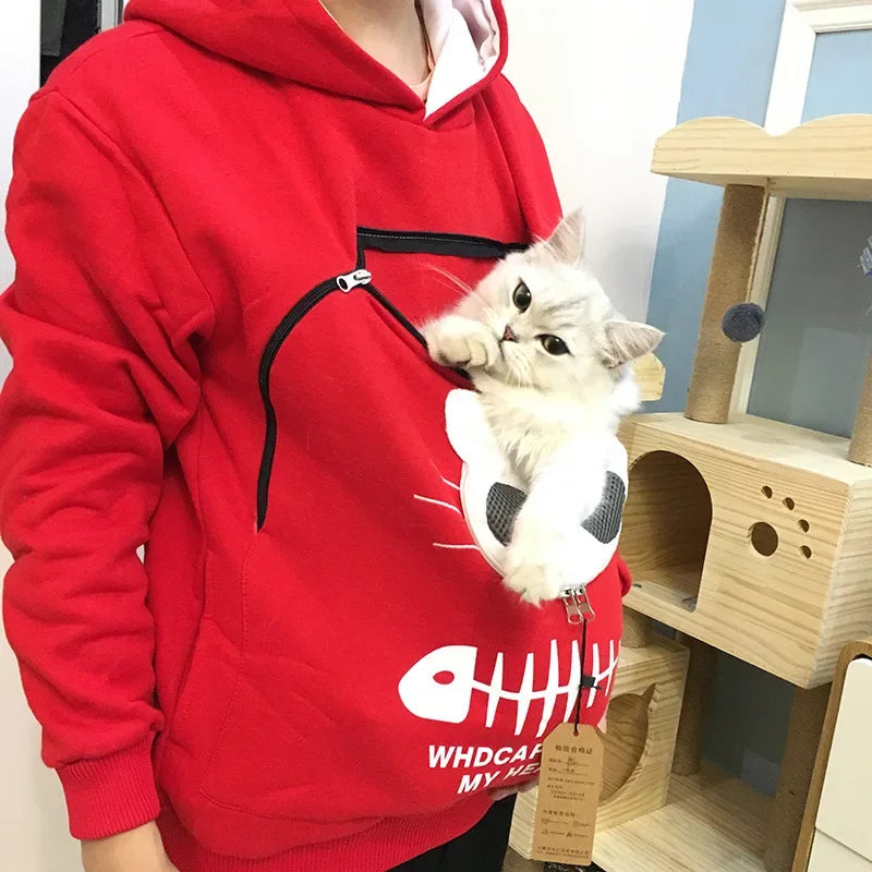 Cat Lovers Hoodie With a Pouch